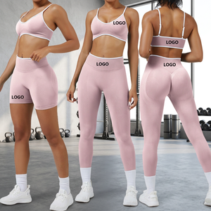 Ensemble 2 pièces de yoga et fitness automne 2025, respirant, grande taille, léger, séchage rapide, manches longues, taille élastique en Spandex/Nylon - Product Image 3