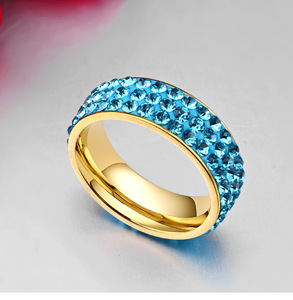 Bague en <span class=keywords><strong>diamant</strong></span> pour hommes et femmes européens et américains Bijoux en acier inoxydable avec bâton de boue pour cadeau - Product Image 2