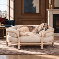 Lit de repos moderne pour chat et chien, extérieur/intérieur, durable, fait à la main, en rotin naturel, accessoire pour animaux de compagnie surélevé, en jacinthe d'eau
