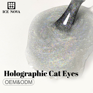 ICE NOVA Holographique Cat Eye <span class=keywords><strong>Gel</strong></span> Polish Haute Qualité Hema Free Vegan OEM <span class=keywords><strong>Gel</strong></span> Nail Pretty Rainbow Cat Eye <span class=keywords><strong>Gel</strong></span> Polish - Product Image 1