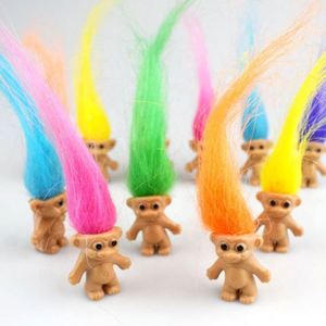 Mini figurines de poupées <span class=keywords><strong>troll</strong></span> vintage, jouets amusants pour enfants, 3 cm, couleur unie, figurines de famille, jouets poupées moches - Product Image 3