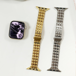 Pulsera de cuero de Metal para mujer para iwatch 8 Ultra 49mm 7 <span class=keywords><strong>SE</strong></span> 6 5 4 3 41mm 38 42mm 40mm 44 pulsera de oro para mujer para <span class=keywords><strong>Apple</strong></span> <span class=keywords><strong>Watch</strong></span> Band - Product Image 1
