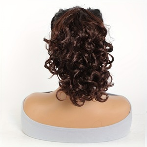 Extensión de Cola de Caballo Afro Rizada de Moda, Postizo con Clip y Cordón Ajustable para Mujeres Negras, Fibra Sintética Suave y Sin Enredos - Product Image 1