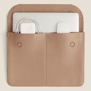 Sacs pour ordinateur portable de luxe en cuir galet souple 13 "15" pouces avec logo personnalisé pour mallette d'affaires unisexe à aimant fin mallette de voyage pour ordinateur portable - Product Image 1
