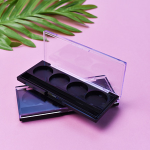 Đen rỗng <span class=keywords><strong>Eyeshadow</strong></span> Palette tùy chỉnh chất lượng cao Blush nhỏ gọn trường hợp Vòng Pan Eye Shadow trường hợp <span class=keywords><strong>5</strong></span> màu sắc với nắp rõ ràng - Product Image 1