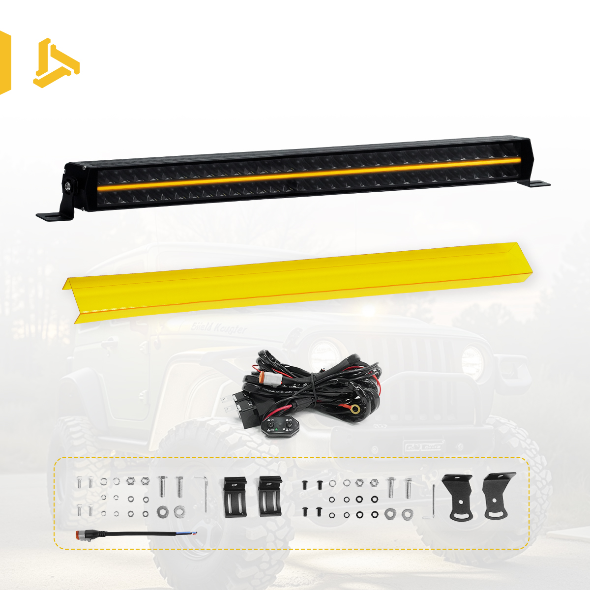 Kit de barre lumineuse (couvercle jaune + faisceau de câbles)