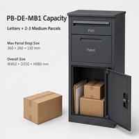 Buzón de Paquetería Independiente Estilo Alemán con Ranura para Cartas y Acceso Trasero, Buzón Exterior con Cerradura para Correo y Paquetes