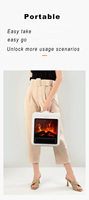 Chauffage d'appoint portable PTC 3D à effet feu, mini ventilateur électrique pour chauffage d'hiver, pour la maison, la chambre à coucher