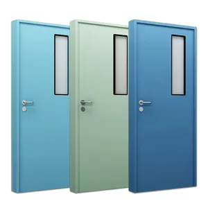 China manufacturer custom design hospital pharma gmp standard interior clean room metal steel emergency exit door