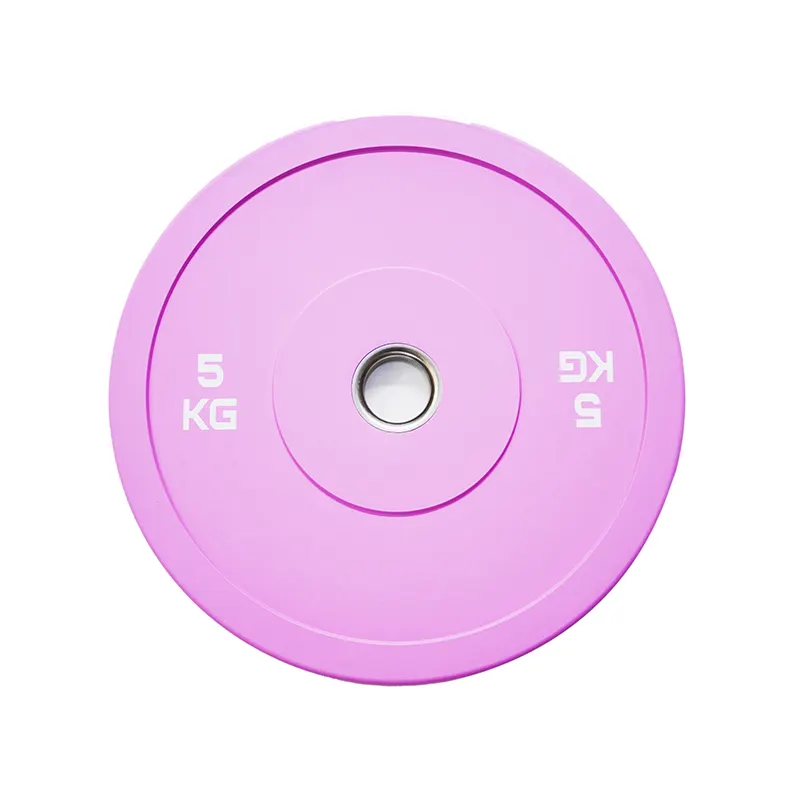 Wholesale Macaron Pink Bumpers Plates Woman Strength Training Fitness Natural Rubber Weightlifting Plates