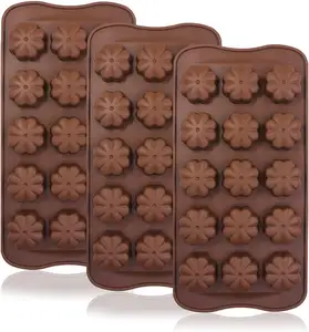 15腔可重复使用的硅胶模具，用于手工果冻冰块软糖甜点制作硅胶巧克力锅