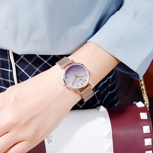 HANNAH MARTIN1323 Magnifique Montre à Quartz pour Femme ODM, Bracelet en Acier Maillé, Résistante à l'Eau, Simple et Tendance, Fournisseur - Product Image 2