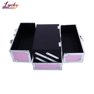 Customize Professional Beauty <strong>Case</strong> Waterproof Portable <strong>Aluminum</strong> <strong>Travel</strong> Cosmetic <strong>Case</strong> with Dual Opening Top Handle - Product Image 5