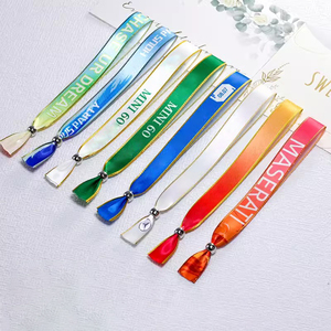 Bracelets en tissu tissés imprimés imitation antique pour les foires du livre, motifs à thème littéraire, cadeaux promotionnels originaux - Product Image 1