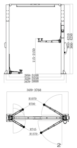 Doble columna S 4,5 T, elevador <span class=keywords><strong>de</strong></span> <span class=keywords><strong>2</strong></span> postes ajustable, Sunshine, elevador automático, <span class=keywords><strong>2</strong></span> postes con CE - Product Image 5