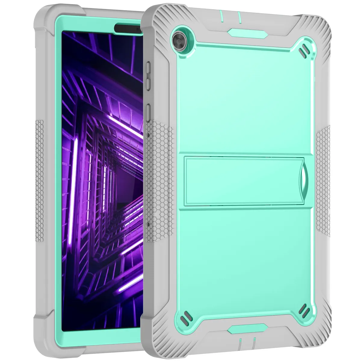 Hete Nieuwe Producten Mint Groen + Grijs Anti-Valwerende Tablet Case Siliconen Beschermhoes Voor Lenovo M10 Plus X606