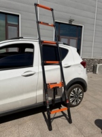 Échelle télescopique portable en acier au carbone, robuste et peu encombrante, pour l'entretien des jardins et ateliers, OEM