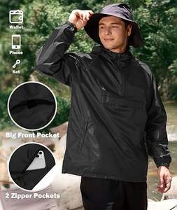 Veste de pluie pour homme, imperméable, légère, pliable, coupe-vent avec capuche pour les voyages, la randonnée, le golf - Product Image 3