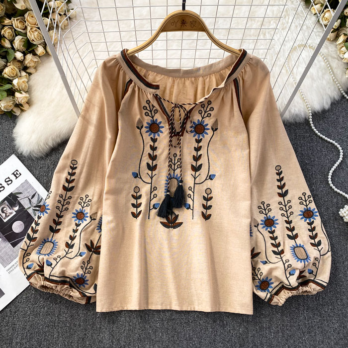 【新品】EAPHI EMBROIDERY LONG SLEEVE SHIRTS EMBROIDERY LONG SLEEVE SHIRTS