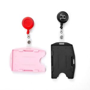 Cadeaux promotionnels de bureau QM, badges personnalisés avec autocollant double époxy, porte-badge en plastique avec cordon - Product Image 2