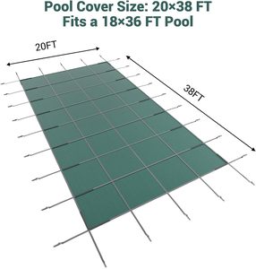 Piscines enterrées personnalisées en matériau PP, 18x36 pieds, rectangulaires, couvertures de sécurité pour piscines enterrées d'hiver pour enfants et animaux de compagnie - Product Image 2