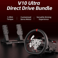 Volant de course directe PXN V10 Ultra Sim Racing avec servomoteur 3.2Nm et pédales magnétiques à effet Hall pour simulateur de jeu