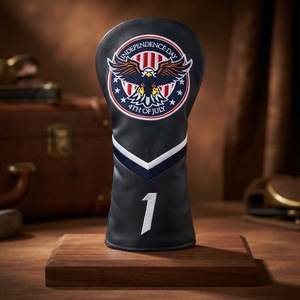 Housse <span class=keywords><strong>de</strong></span> tête <span class=keywords><strong>de</strong></span> club <span class=keywords><strong>de</strong></span> <span class=keywords><strong>golf</strong></span> en cuir PU souple avec broderie personnalisée Aigle, design OEM, pour driver 460CC - Product Image 5