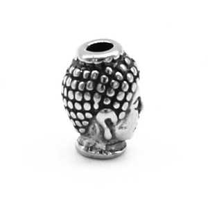 yunnique Buddha Head Pendant Stainless Steel Retro Round <b>Spacer</b> Bead For Bracelet Making Jewelry Findings Components - Product Image 4