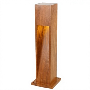 Lampadaire décoratif en bois grainé IP65 AC LED pour jardin, pelouse, aménagement paysager, patio, colonne, lanterne - Product Image 2
