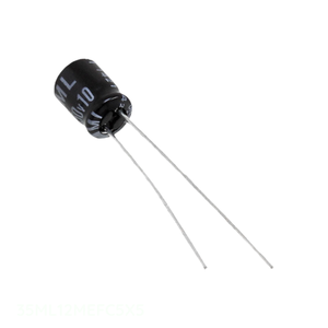 Distribuidor Autorizado, Condensador de Aluminio de 35ML12MEFC5X5, 12UF 20% 35V, Tipo RADIAL TH, 12 uF - Product Image 1