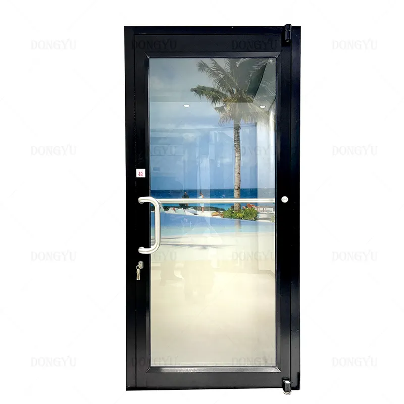 Commercial System Hinged Door Aluminum Double Glass Entrance Flat KFC Door Front Door