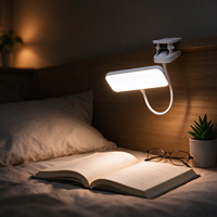 Lampe de lecture de bureau LED OEM ODM avec commande tactile et design à clip, 3500K blanc chaud, CRI 90 élevé, rechargeable par USB