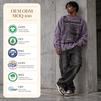 Pull en maille streetwear pour homme, avec logo imprimé sur le devant, service personnalisé, faible MOQ, collection automne