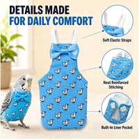 Popok Burung, Baju Terbang Burung Beo, Dapat Dicuci, Dapat Digunakan Kembali, dengan Pita Lucu untuk Burung Parkit, Cockatiel, Conure, Burung Kecil dan Sedang