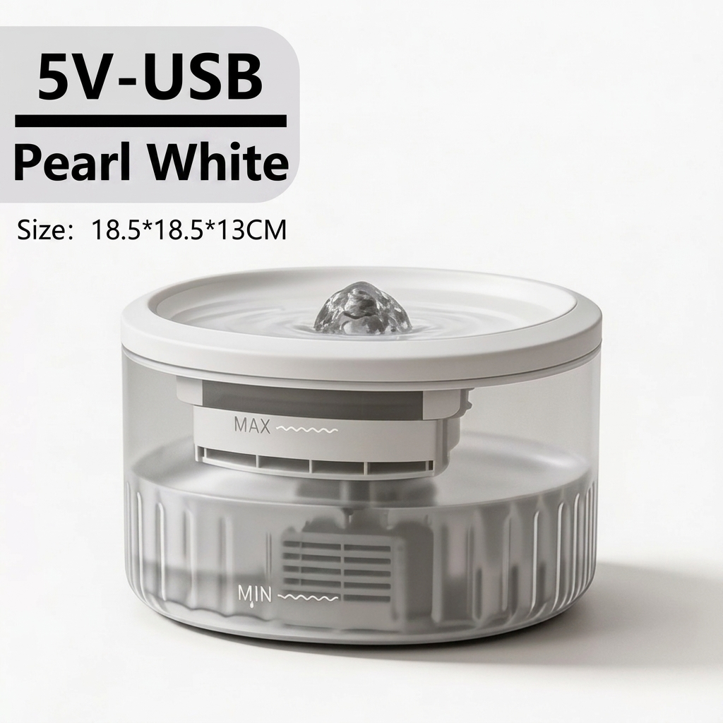 USB : Fontaine pour animaux, Blanc nacré
