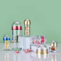 Flacon en plastique personnalisé vide avec bouchon à vis pour poudre, capsules et comprimés