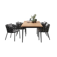 Chaises empilables d'extérieur pour restaurant, résistantes aux intempéries, ensemble table et chaises en corde de jardin