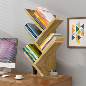 Estantería <span class=keywords><strong>de</strong></span> escritorio en forma <span class=keywords><strong>de</strong></span> árbol, estante <span class=keywords><strong>de</strong></span> almacenamiento <span class=keywords><strong>de</strong></span> madera maciza, estantería <span class=keywords><strong>de</strong></span> escritorio, decoración, dormitorio Simple multicapa - Product Image 6