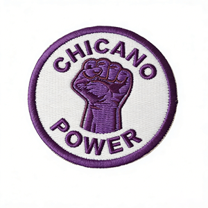 Écusson thermocollant personnalisé 'CHICANO POWER' en tissu brodé, style politique <span class=keywords><strong>mexicain</strong></span>-américain des années 60 et 70, pour chapeaux - Product Image 5