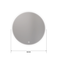 Water Proof LED Mirror Copper Lead Free Silver Anti-fog Mirror with Plug IP44 Round Shape