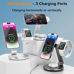 Chargeur sans fil magnétique 3-en-1 15W en promotion 2026 – Station de charge rapide pour iPhone 17 – Prix usine – Black <span class=keywords><strong>Friday</strong></span> - Product Image 3