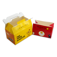 Boîte en carton kraft biodégradable imprimée sur mesure en gros, emballage pour frites à emporter, restauration rapide