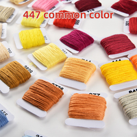 447 Bobines de Fil à Broderie en Polyester de Haute Qualité, Colorées et Faits Main, pour Point de Croix, Fil à Tricoter Teint à la Main (6 couleurs)