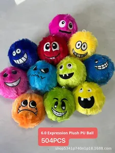 <b>Cute</b> Bouncy Ball Plush <b>Doll</b> Keychain Cartoon Elastic Bouncy Ball Decompression Hot-selling Toy Boxed - Product Image 5