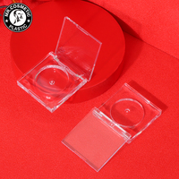 Boîtier carré mini pour blush, matériau d'emballage transparent, étui à poudre ultra-fin, étui vide pour échantillon