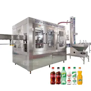 Automatic small PET bottle soft drink filling machine with carbonator mixer rotary pressure washer filler capper machine