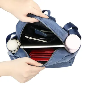 Mochilas AndoBag elegantes de piel de vaca, bolso de viaje de gran capacidad de cuero genuino, mochila para mujer 1667 - Product Image 6