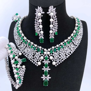 Ensemble de <span class=keywords><strong>bijoux</strong></span> de mariage italien tendance T262K, nouveau design de collier en perles, plaqué or 18 carats, <span class=keywords><strong>bijoux</strong></span> de mode, collier de Chine continentale - Product Image 5