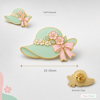 Broches et épingles de revers mignonnes en forme de chapeau de soleil, bijoux Goid Spring Garden, badges métalliques, épingles en émail souple personnalisées, vente en gros, usine OEM