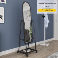 Miroir sur pied mobile pleine longueur en fer forgé, moderne et simple, pour essayage et présentation en magasin de vêtements - Vente en gros usine